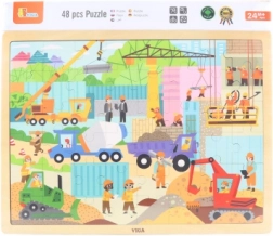 Puzzle in legno da 48 pezzi – macchine da cantiere