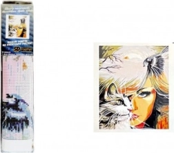 Pittura con diamanti Sguardo felino 30 × 40 cm