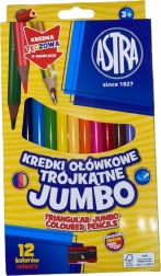 Matite colorate jumbo triangolari con temperino 12 pz ASTRA