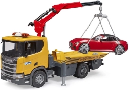 Bruder Scania Super 560R carro attrezzi con auto