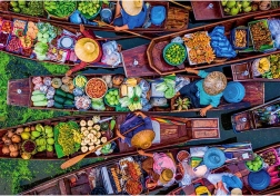Puzzle mercato galleggiante thailandese 1000 pezzi CLEMENTONI
