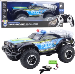 Auto della polizia RC fuoristrada 1:8, nero, 2.4 GHz