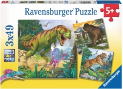 Puzzle dinosauri 3×49 pezzi
