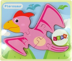 Puzzle in legno dinosauro – pterodattilo rosa o pliosauro blu