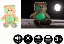 Sognatore orsetto di peluche arcobaleno con musica e luce 40 cm