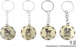 Portachiavi rotondo con segno zodiacale