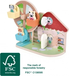 Giocattolo motorico in legno con ruota panoramica Amici della giungla small foot