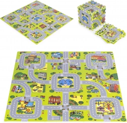 Tappeto gioco in schiuma Città 90,5 × 90,5 cm, 21 pz ECOTOYS