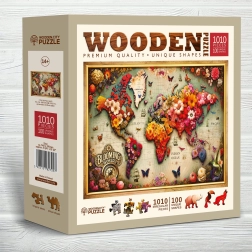 WOODEN CITY Puzzle in legno Mappa colorata 1010 pezzi