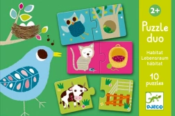 DJECO Casette degli animali puzzle 12x2 pezzi