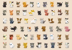 Puzzle con adesivi Gatti 250 pezzi