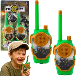 Walkie-talkie militari per bambini – set da 2 pezzi, portata 10 m