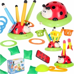 Gioco interattivo 4 in 1 per bambini – coccinella con ostacolo saltellante, lanciarazzi e lancio al bersaglio