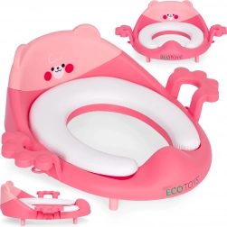 Sedile da toilette per bambini con maniglie e imbottitura morbida, rosa, EcoToys