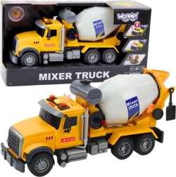 Woopie betoniera gialla con tamburo rotante, luci e suoni