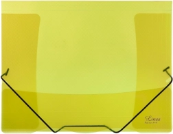 Cartella trasparente con elastico Lines gialla
