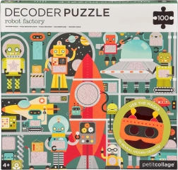 Petit Collage puzzle robot con maschera decodificatrice, 100 pezzi