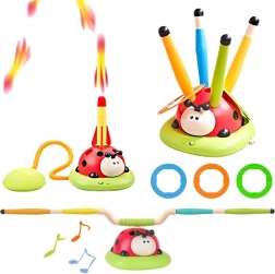 WOOPIE Gioco interattivo per bambini 3 in 1: Lanciarazzi, Corda, Gioco con bersaglio Coccinella