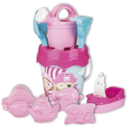 Androni set da sabbia pirati nella borsa da viaggio – Rosa