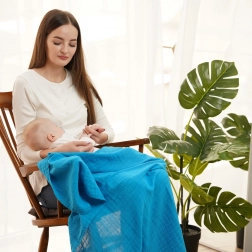 Pannolino in mussola Tommy Lise Abyss Blue 120x120 cm