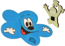 Magnete decorativo in legno nuvoletta