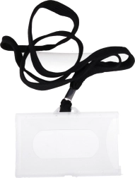 Portanome da collo con cordoncino 45 cm – nero o blu scuro