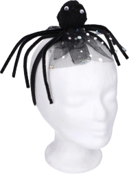 Cerchietto carnevalesco con ragno nero