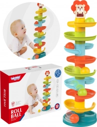 Woopie baby torre a spirale con palline, 10 pezzi e 6 palline