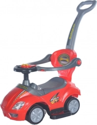 Biciclettina senza pedali per bambini con asta di guida 3 in 1 BABY MIX Mega Car rossa