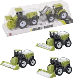 Mietitrebbia con trattore a retrocarica