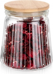Barattolo in vetro per alimenti secchi con coperchio in bambù e guarnizione, 700 ml