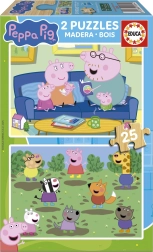 Puzzle in legno Peppa Pig – 2×25 pezzi