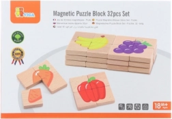 Puzzle magnetici in legno con frutta