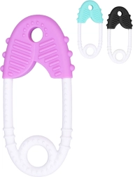 Massaggiagengive in silicone per neonati a forma di spilla da balia - 1 pezzo