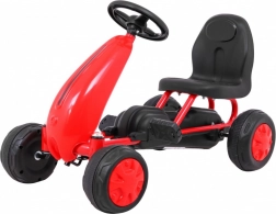 Go-kart a pedali per bambini con trasmissione a catena e ruote con battistrada in gomma – Rosso