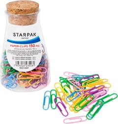 set di fermagli colorati per ufficio in barattolo