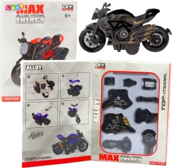 Modello di motocicletta in metallo da assemblare 1:14 nero‑oro