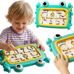 Labirinto magnetico Montessori Woopie a forma di granchio turchese