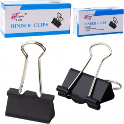 Clips universali per ufficio acciaio a molla nera 32 mm 12 pz