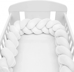 Paracolpi intrecciato in mussola per lettino NEW BABY, bianco