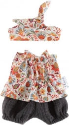 Tunica con pantaloncini e cintura per bambola 38 cm – prato fiorito