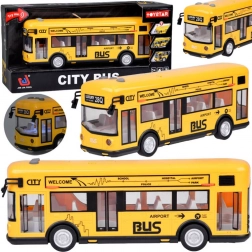 Autobus urbano giallo con luci, suoni e porte apribili