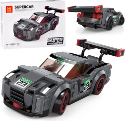 Kit di costruzione tecnico auto sportiva grigia, 166 pezzi con adesivi