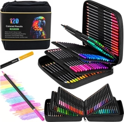 Set di 120 matite colorate artistiche Soft Core in astuccio con 2 album da disegno