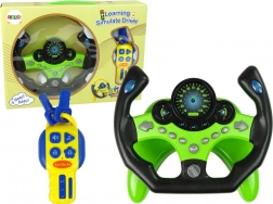 Volante da corsa interattivo per bambini con luci e suoni + chiavi, verde