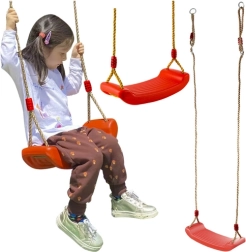 Altalena per bambini in plastica con corde – rossa