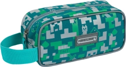 Astuccio Minecraft Turchese e Verde con Motivo a Pixel