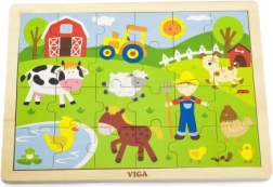 Viga puzzle in legno fattoria per bambini