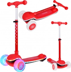 Monopattino bilanciato a tre ruote per bambini Scooter con luci LED e musica – Rosso
