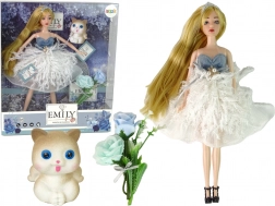 bambola Emily con gattino e fiori